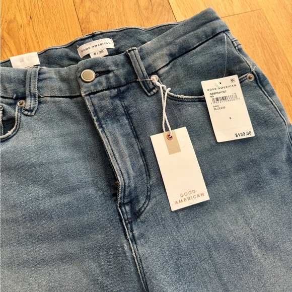 Good American Good Legs Straight Jeans Blue Women’s Size 6/28 NWT